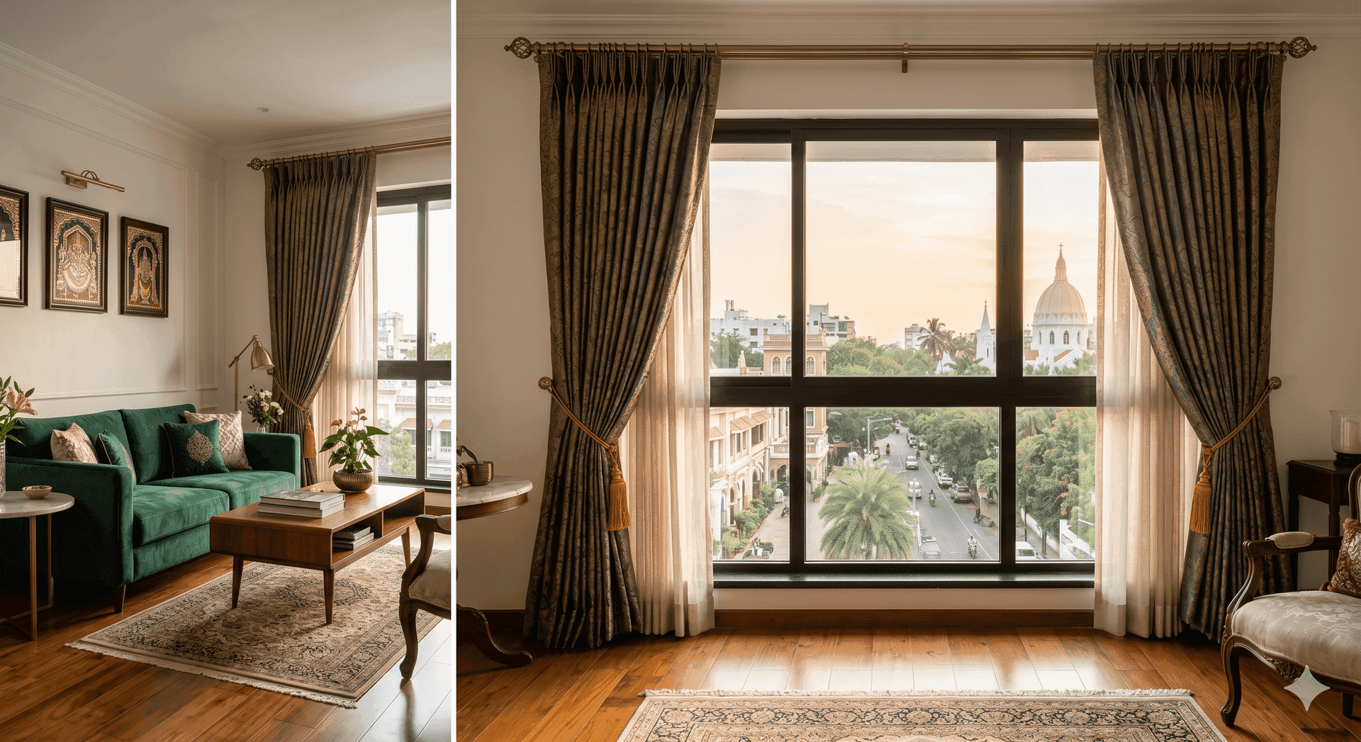 Premium custom curtains installed for Chennai homes