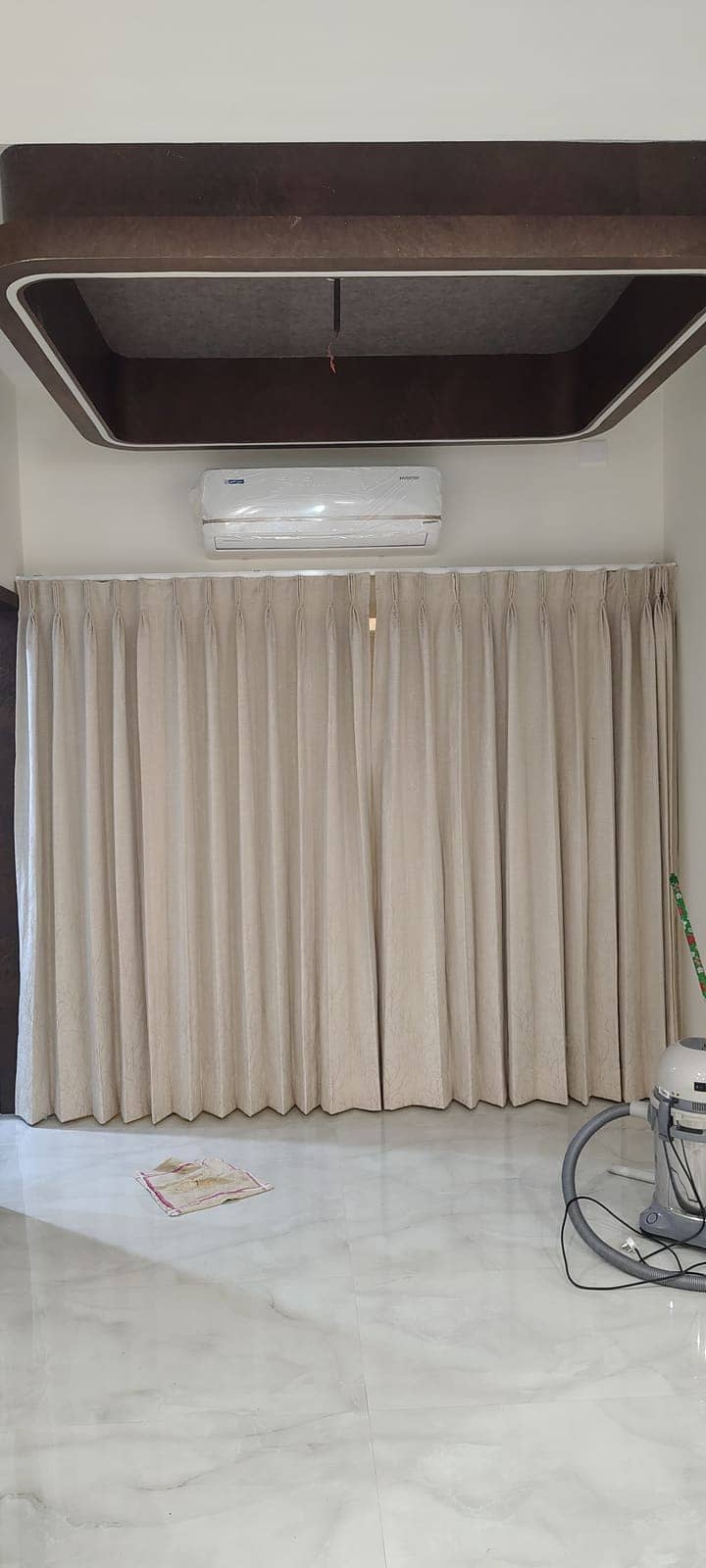Elegant beige curtains with sheer layer for contemporary homes